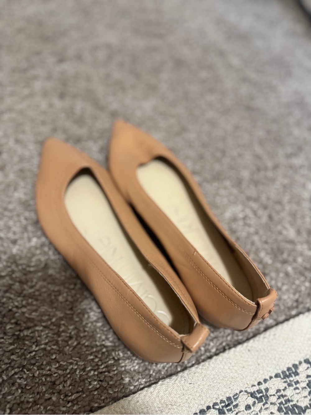 Calvin Klein Women's Pointed Toe Flats in Tan